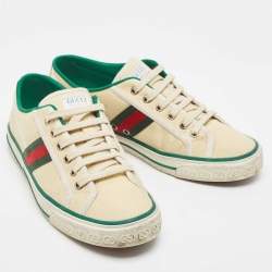 Gucci Cream Canvas Tennis 1977 Sneakers Size 42