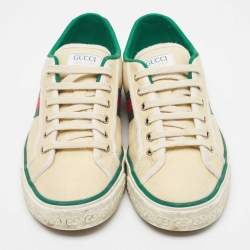 Gucci Cream Canvas Tennis 1977 Sneakers Size 42