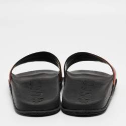 Gucci Tricolor Rubber Web Interlocking G Slides Size 44 