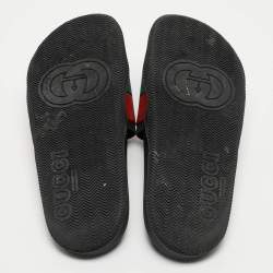 Gucci Tricolor Rubber Web Interlocking G Slides Size 44 