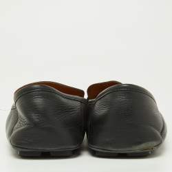 Gucci Black Leather GG Marmont Web Driver Slip On Loafers Size 43