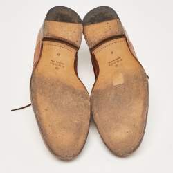 Gucci Brown Brogue Leather Bee Web Detail Lace Up Derby Size 42
