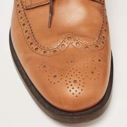 Gucci Brown Brogue Leather Bee Web Detail Lace Up Derby Size 42