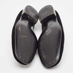 Gucci Black Guccissima Velvet And Leather Loafers Size 43