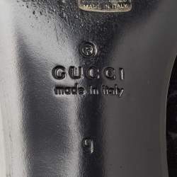 Gucci Black Guccissima Velvet And Leather Loafers Size 43