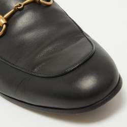 Gucci Black Leather Jordaan Loafers Size 40.5