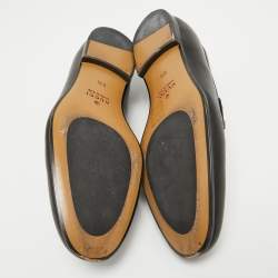 Gucci Black Leather Jordaan Loafers Size 40.5