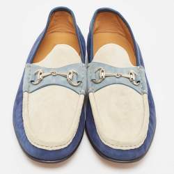 Gucci Tricolor Suede Horsebit Slip On Loafers Size 43