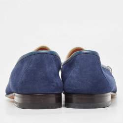 Gucci Tricolor Suede Horsebit Slip On Loafers Size 43