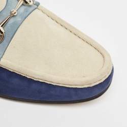 Gucci Tricolor Suede Horsebit Slip On Loafers Size 43