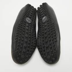 Pre Owned Gucci Black Leather Horsebit Slip On Loafers Size 40.5