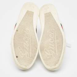Gucci White Leather Web Detail High Top Sneakers Size 41.5