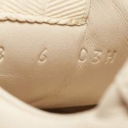 Gucci Cream Leather Rhyton Logo Low Top Sneakers Size 40