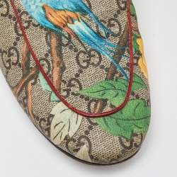 Gucci Multicolor Tian Print GG Supreme Canvas Princetown Horsebit Mules Size 37