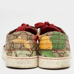 Gucci Multicolor Canvas Tian Low Top Sneakers Size 40.5