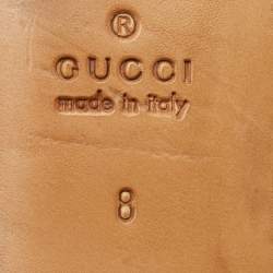 Gucci Brown Leather Slip On Loafers Size 42