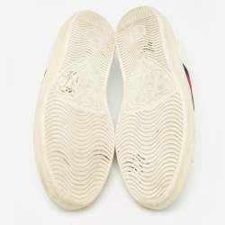 Gucci White Leather Web Ace Slip On Sneakers Size 40.5