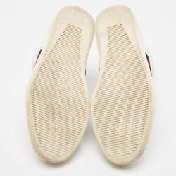 Gucci White Leather Web Detail High Top Sneakers Size 43