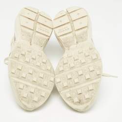 Pre Owned Gucci Cream Leather Rhyton Sneakers Size 42.5