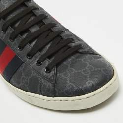 Gucci Two Tone GG Supreme Canvas Ace Sneakers Size 43