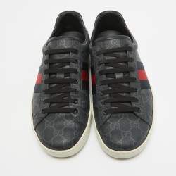 Gucci Two Tone GG Supreme Canvas Ace Sneakers Size 43
