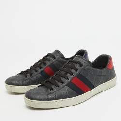 Gucci Two Tone GG Supreme Canvas Ace Sneakers Size 43