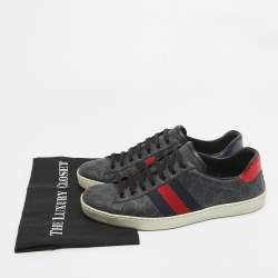 Gucci Two Tone GG Supreme Canvas Ace Sneakers Size 43