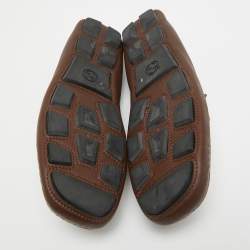Gucci Brown Leather Horsebit Slip On Loafers Size 42