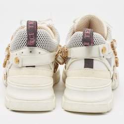 Gucci Cream Mesh and Leather Flashtrek Sneakers Size 39.5