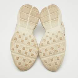 Gucci Cream Leather Rhyton Lace Up Sneakers Size 45.5