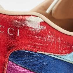 Gucci Multicolor Leather Ace Web Low Top Sneakers Size 41