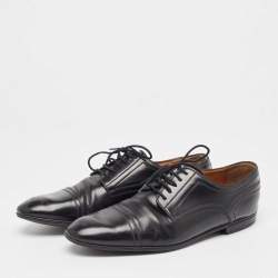 Gucci Black Leather Lace Up Oxford Size 40.5