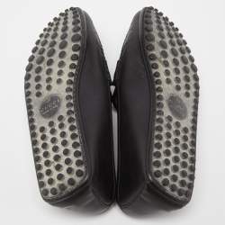 Gucci Black Leather Web Horsebit Slip On Loafers Size 42