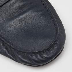 Gucci Blue Leather Penny Slip On Loafers Size 42