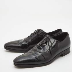 Gucci Black Patent Leather Lace Up Oxfords Size 43