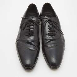 Gucci Black Patent Leather Lace Up Oxfords Size 43