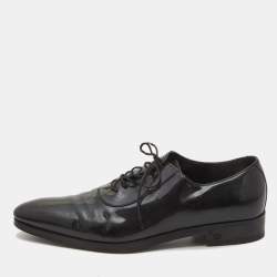 Gucci Black Patent Leather Lace Up Oxfords Size 43