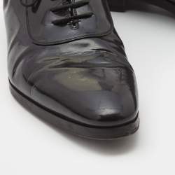 Gucci Black Patent Leather Lace Up Oxfords Size 43