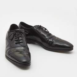 Gucci Black Patent Leather Lace Up Oxfords Size 43