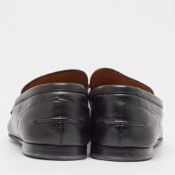 Gucci Black Leather Jordan Horsebit Loafers Size 40.5