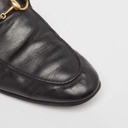 Gucci Black Leather Jordan Horsebit Loafers Size 40.5