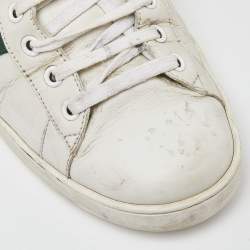 Gucci White Leather Web Detail Ace Low Top Sneakers Size 43