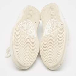 Gucci White/Navy Blue Leather and Python Embossed Ace Sneakers Size 46.5