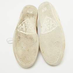 Gucci Cream Grained Leather Ace Sneakers Size 41.5