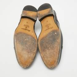 Gucci Black Leather Brogue Lace Up Oxfords Size 44