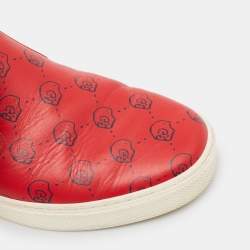 Gucci Red Leather Ghost Slip On Sneakers Size 43.5