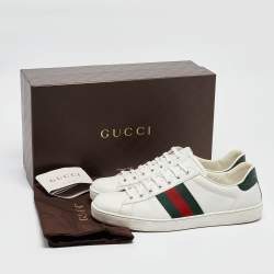 Gucci White Leather Ace Sneakers Size 43