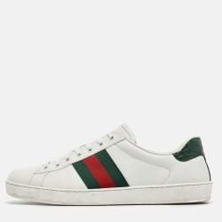 Gucci White Leather Ace Sneakers Size 43