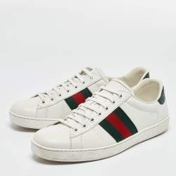 Gucci White Leather Ace Sneakers Size 43