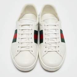 Gucci White Leather Ace Sneakers Size 43